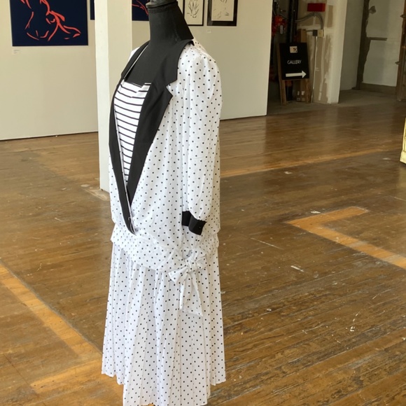 1920s inspired vintage, sheer polkadot, flapper dress - Picture 6 of 11